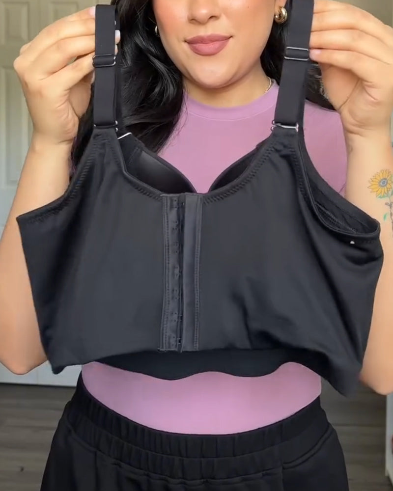 V-neck Wide Back Underwire Long Body Shaping Push-up Bra