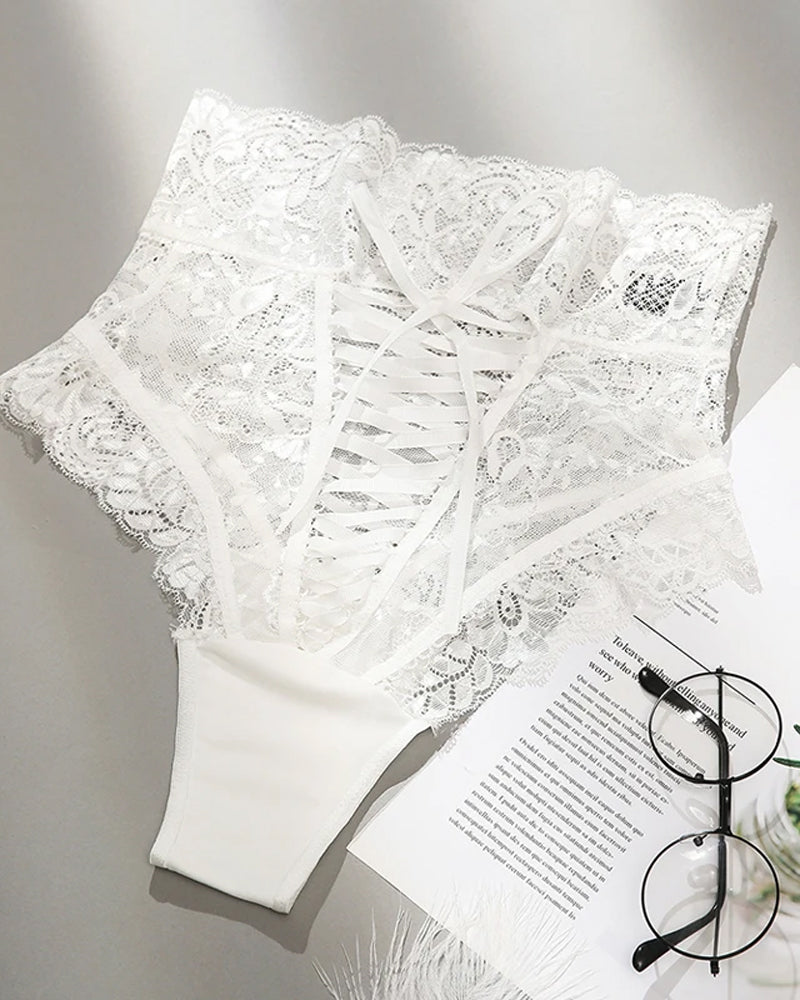 Sexy Lace High-waisted Tie-up Bodycon Panties