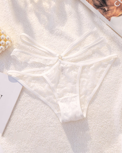 Sexy Lace Crisscross Strap Breathable Invisible Cotton Crotch Panties