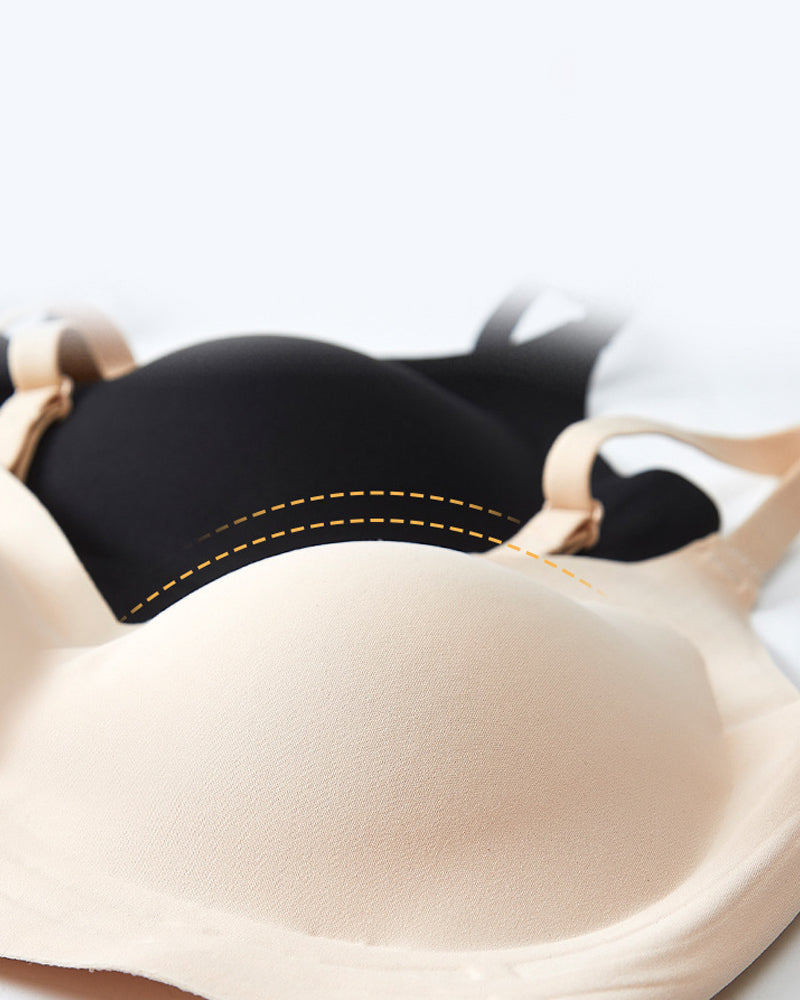 Women's V-neck Seamless Breathable Push-up Vest Bra  with Two Removable Shaping Pads