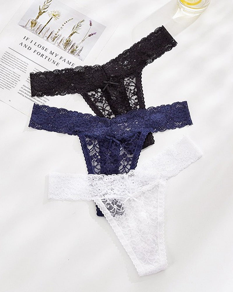 Sexy Lace Sheer Low-rise Thong Panties