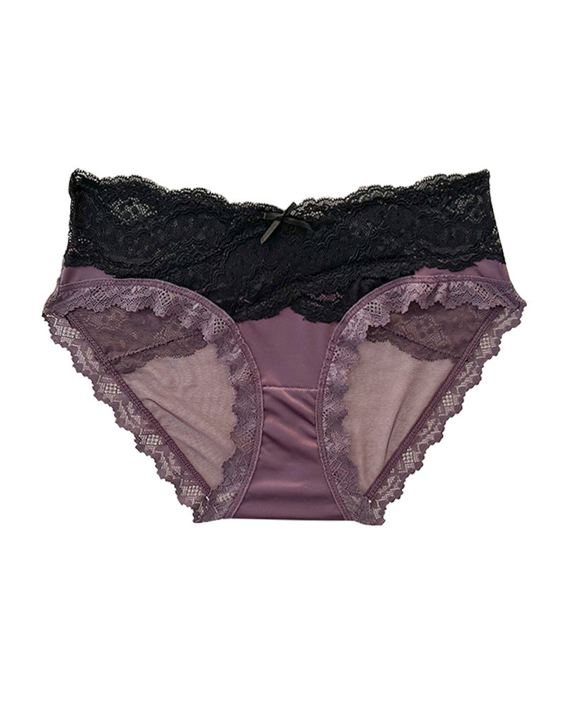 Sexy Colorblock Lace Mesh Sheer Panties