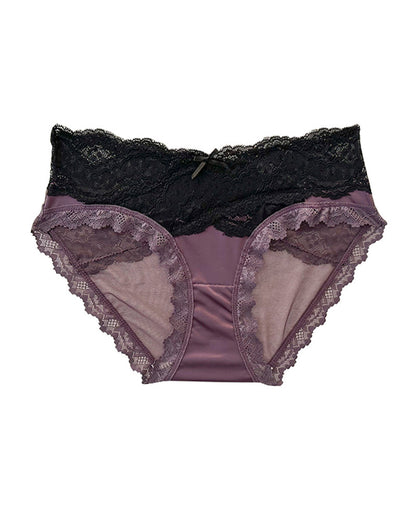Sexy Colorblock Lace Mesh Sheer Panties