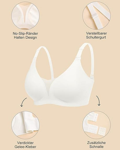 V-neck Comfortable Breathable Seamless Wire-free Push-up Mesh Bra