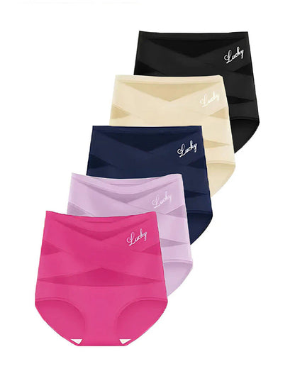 High Waist Tummy Control Breathable Mesh Cross Seamless Hip Lifting Briefs