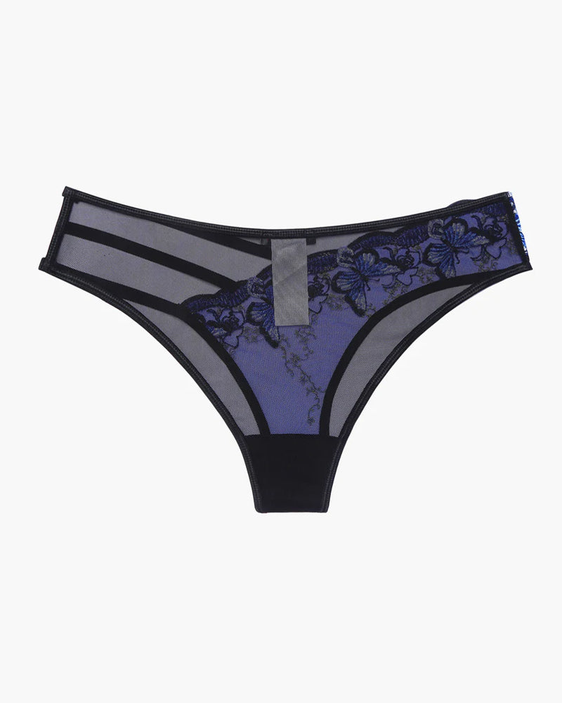 Sexy Butterfly Embroidered Mesh Panties