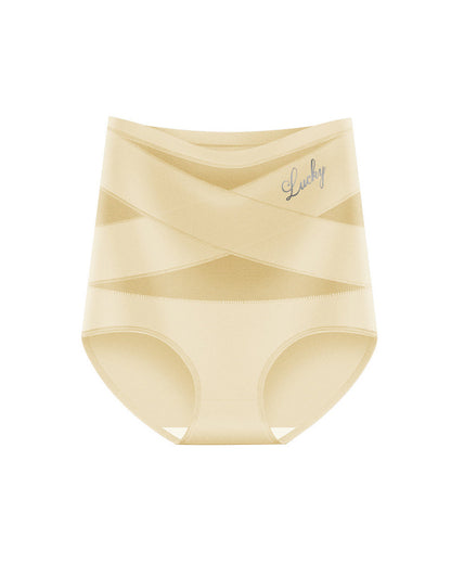 High Waist Tummy Control Breathable Mesh Cross Seamless Hip Lifting Briefs