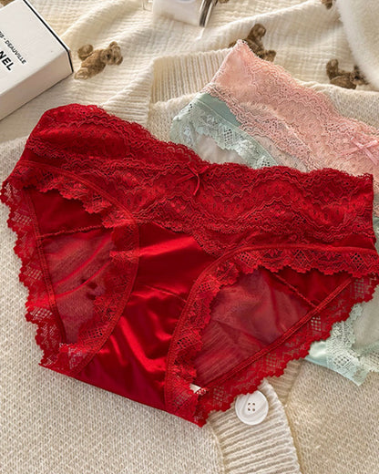 Sexy Colorblock Lace Mesh Sheer Panties