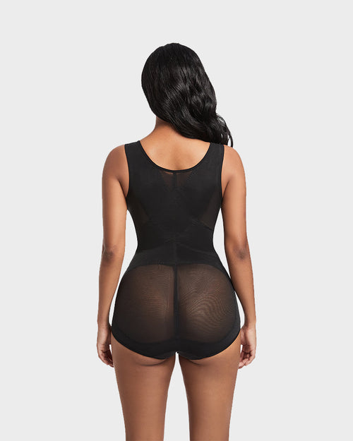 Open Bust Cross Compression Body Shaper