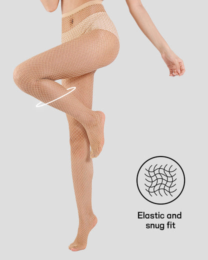 Glittering Metallic Fishnet Tights