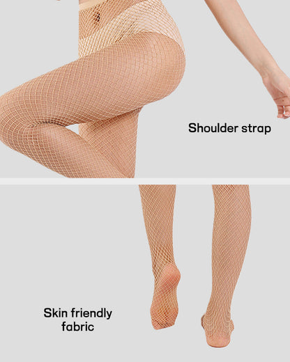 Glittering Metallic Fishnet Tights