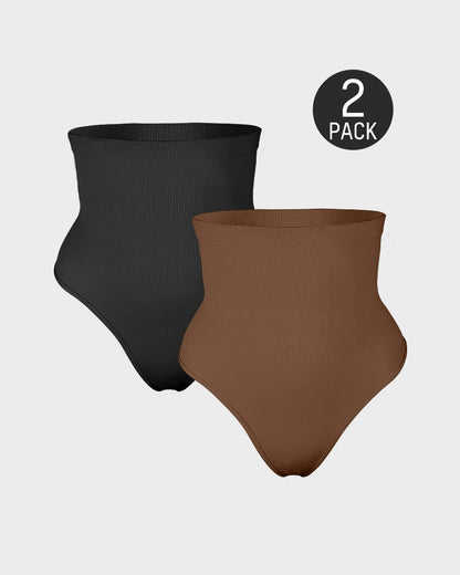 High Waist Tummy Control Thong (2 Pack)