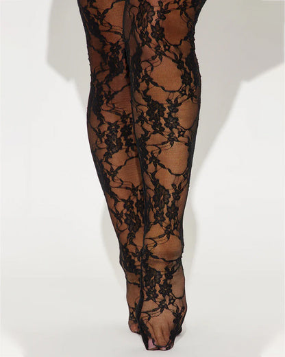 Sexy Lace Mesh Strapless Jumpsuit Dress