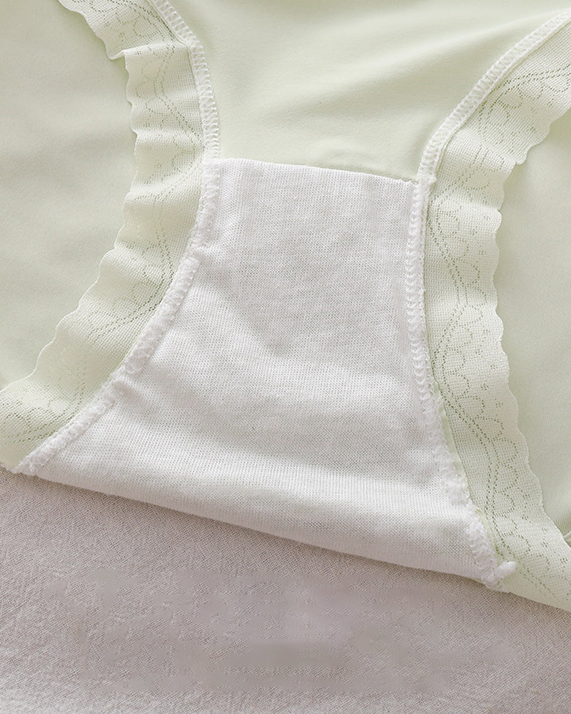 Comfortable Breathable Ice Silk Seamless Pure Cotton Crotch Women's Briefs