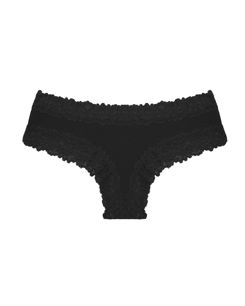Comfortable Sexy Mid-Rise Lace-Trimmed Cotton Crotch Briefs