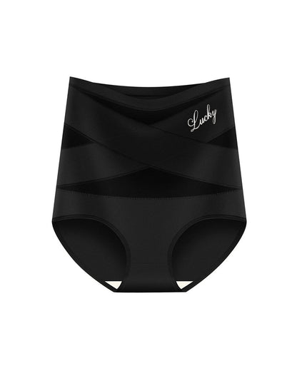 High Waist Tummy Control Breathable Mesh Cross Seamless Hip Lifting Briefs