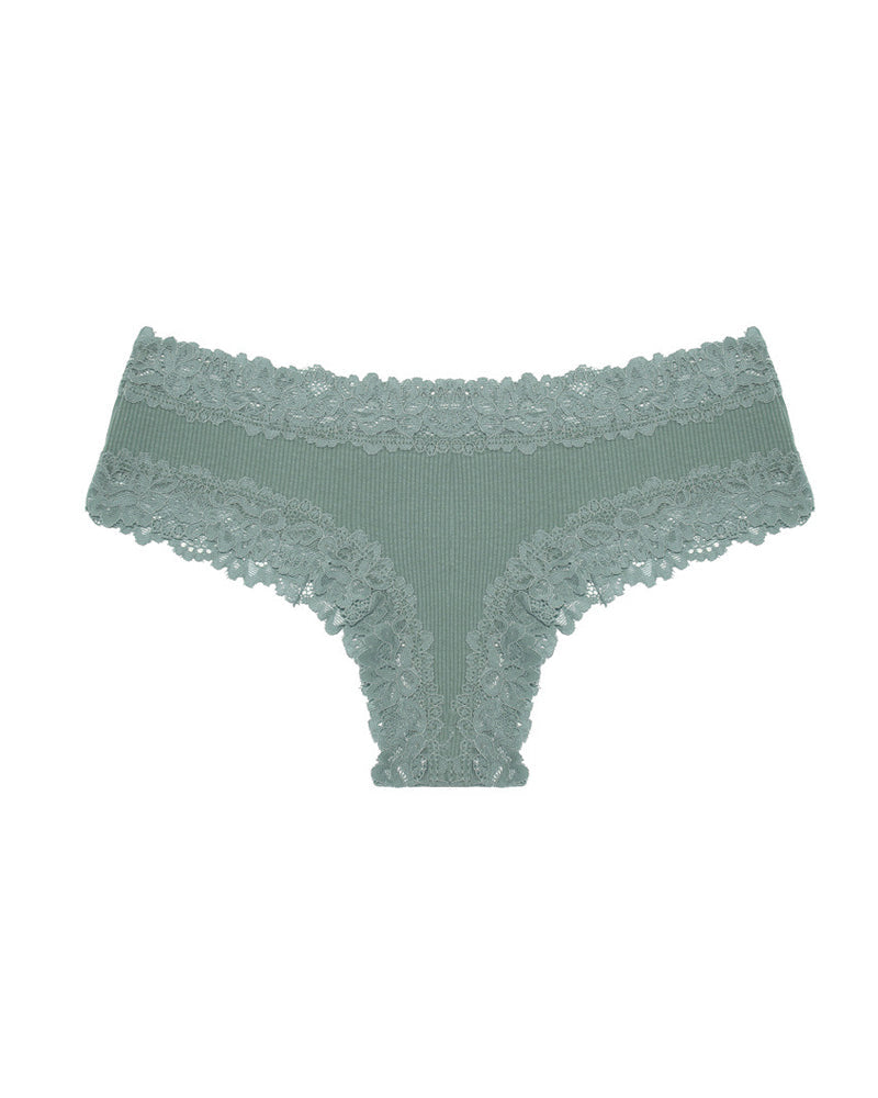 Comfortable Sexy Mid-Rise Lace-Trimmed Cotton Crotch Briefs