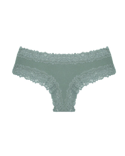 Comfortable Sexy Mid-Rise Lace-Trimmed Cotton Crotch Briefs