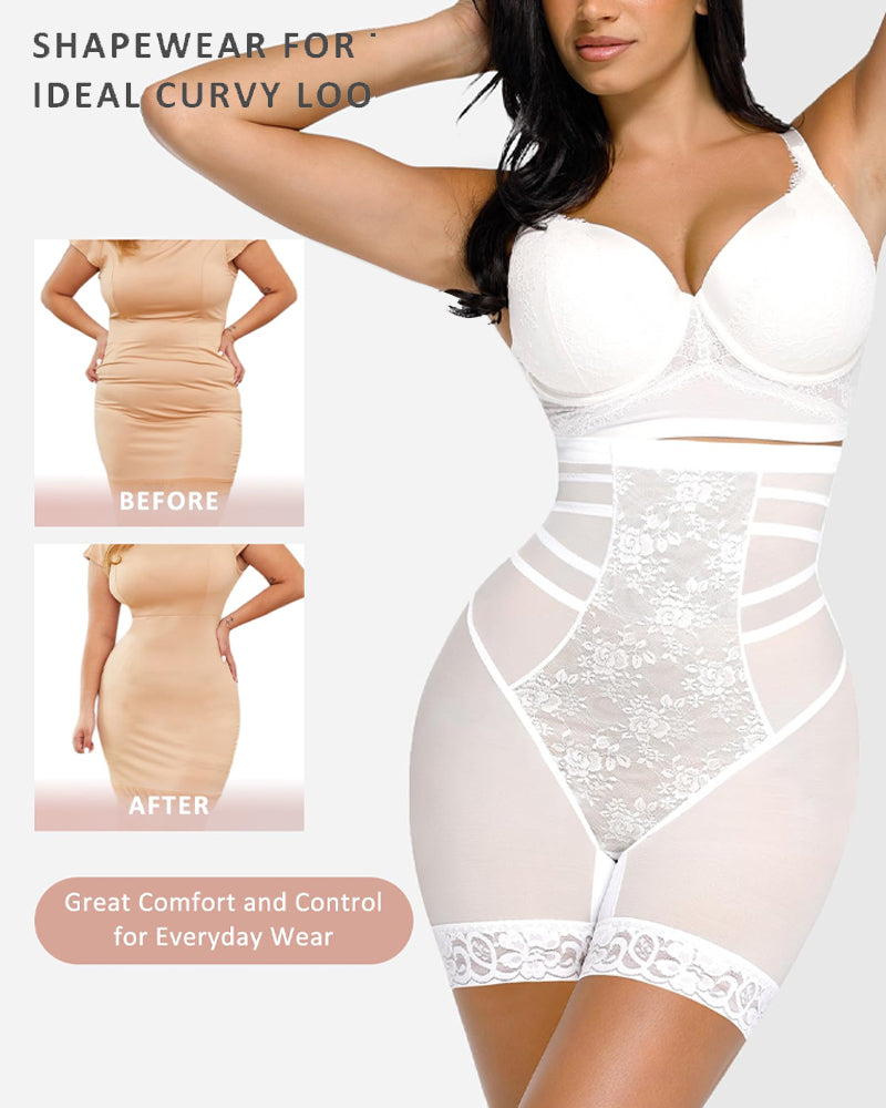 High Waist Tummy Control Lace Butt Lifting Shapewear Shorts