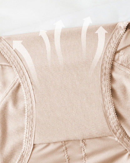 Plus Size Lace Sheer Mesh Seamless High-waisted Panties